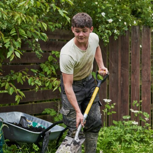 Man working in a garden